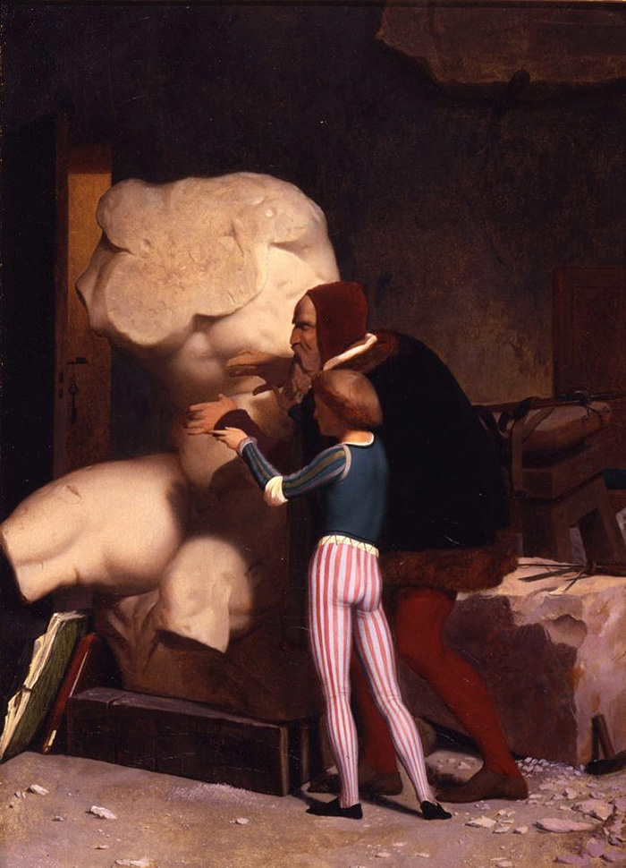 mchelangelo being shown the belvedere torso
